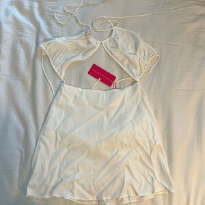 beginning boutique strappy white sundress